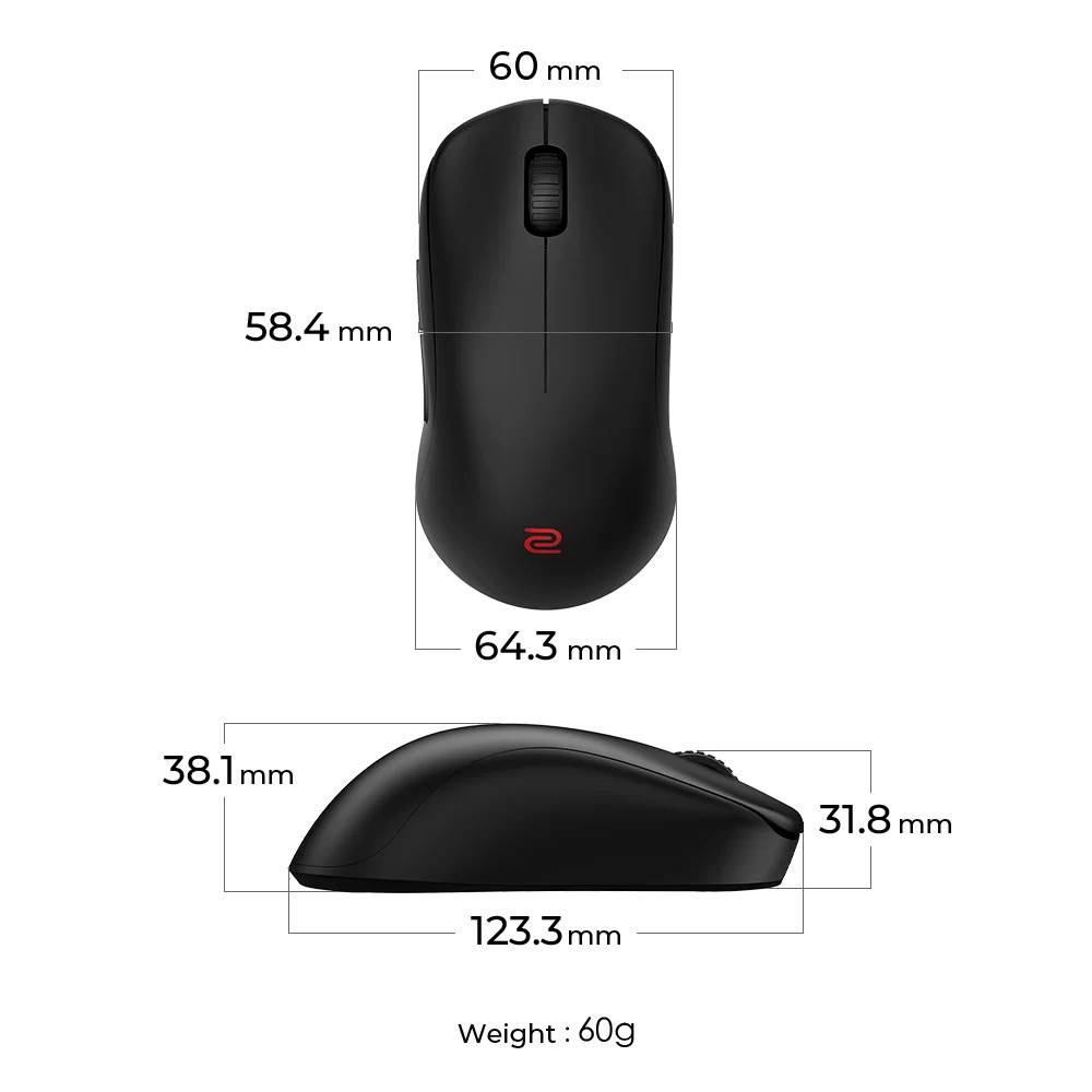 Rato Óptico BenQ Zowie U2-DW Wireless 3200DPI Preto | PCDIGA