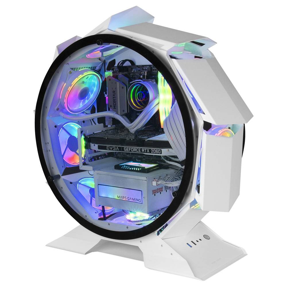 Caixa Micro-ATX Mars Gaming MCORB Premium Gaming Circular Tempered ...