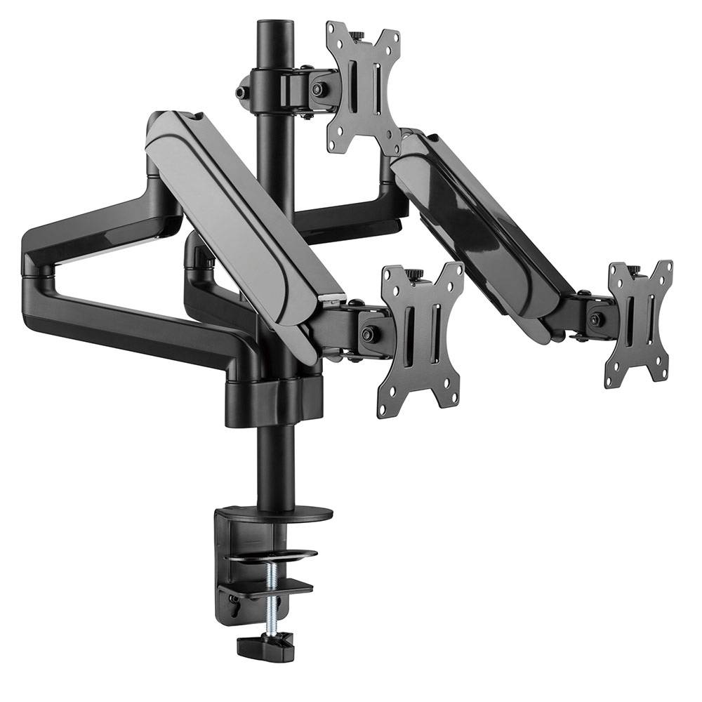 Suporte de Secretária Gembird MA-DA3-01 Triple Monitor Desk Mount (Full-Motion) 17 - 27 Preto