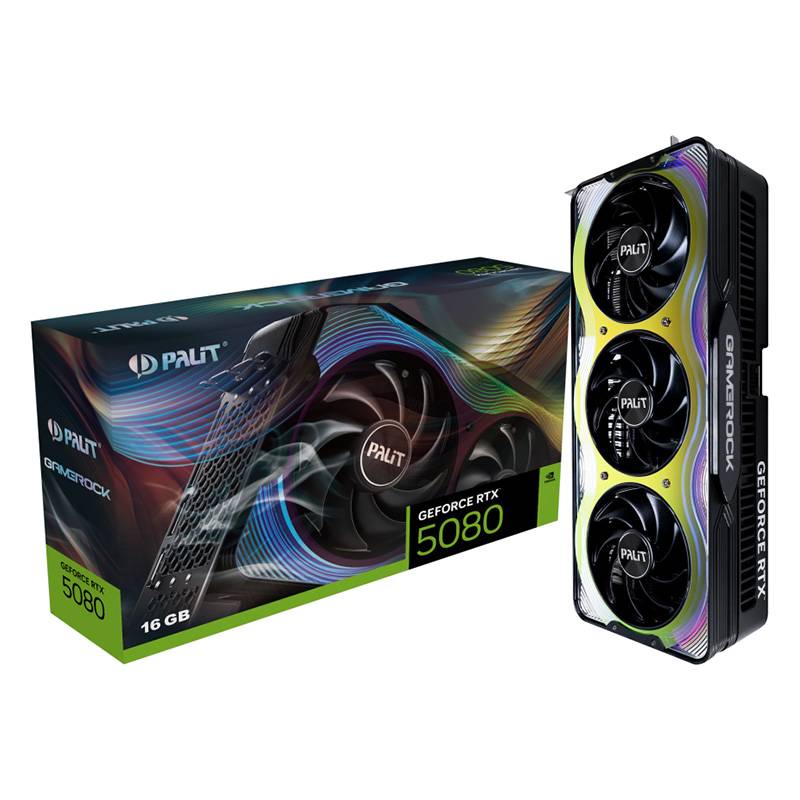 Placa Gráfica Palit NVIDIA GeForce RTX 5080 Blackwell GameRock 16GB GDDR7 DLSS4