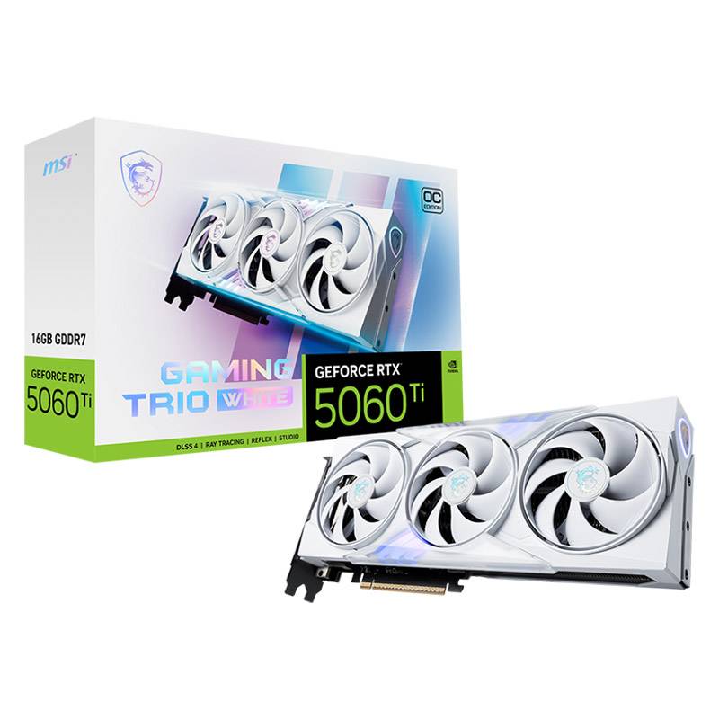 Placa Gráfica MSI NVIDIA GeForce RTX 5060 Ti Blackwell Gaming Trio OC White 16G GDDR7 DLSS4