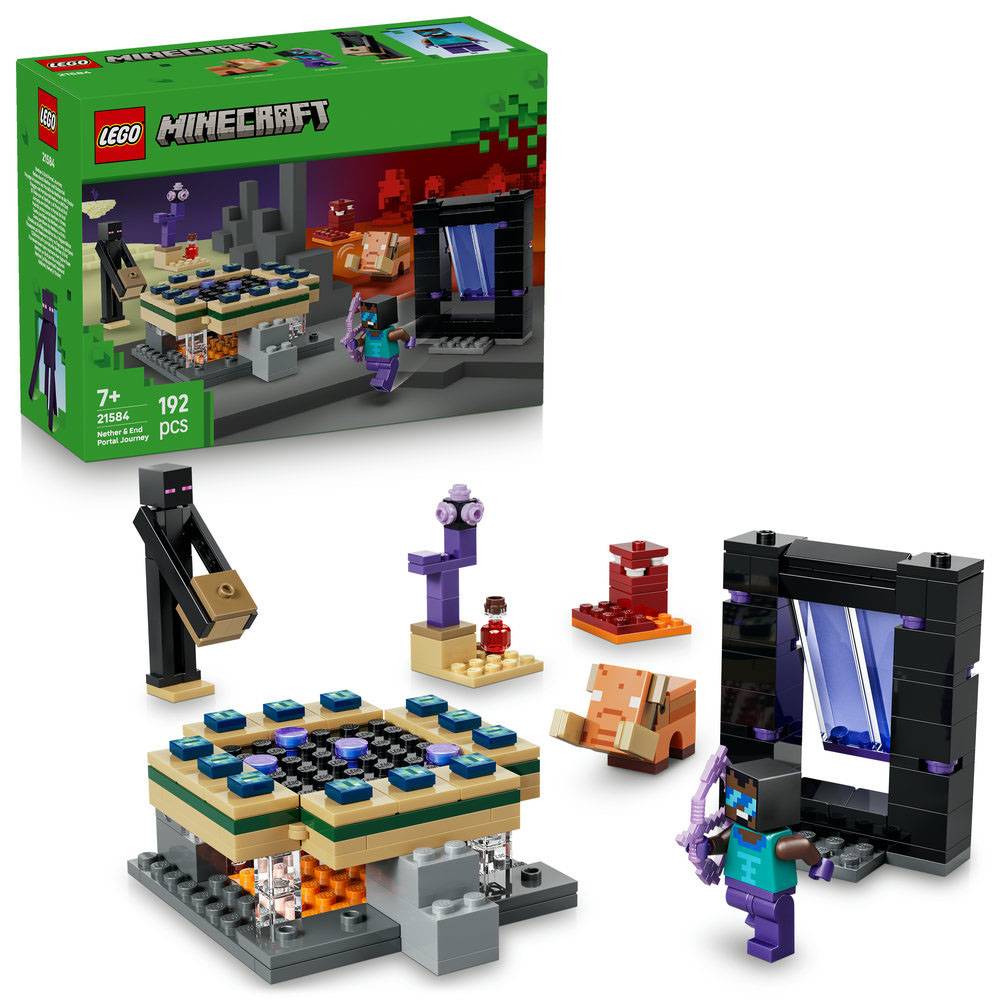 LEGO Minecraft: Jornada em Nether e Portal do End | Idades 7+ | 192 Peças | Item 21584