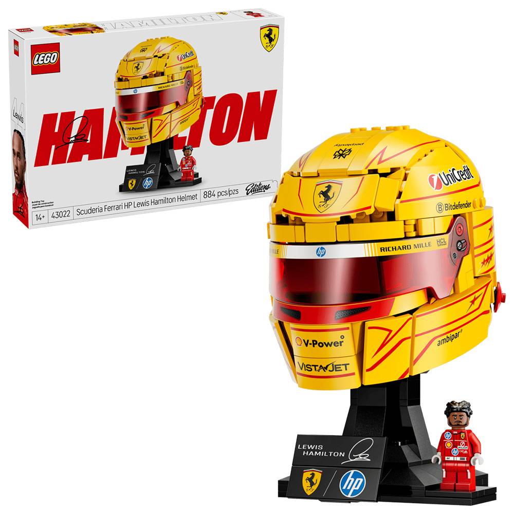 LEGO Editions F1: Capacete Scuderia Ferrari HP de Lewis Hamilton, 43022, 884 Peças