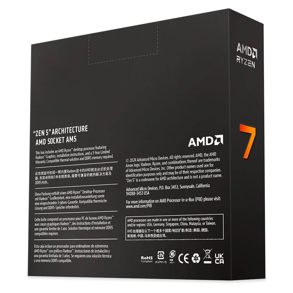 AMD Ryzen 7 9700X CPU 未確認 CPU〕AMD Ryzen 7 9700X W/O Cooler WOF (Zen5) CPU単体 100