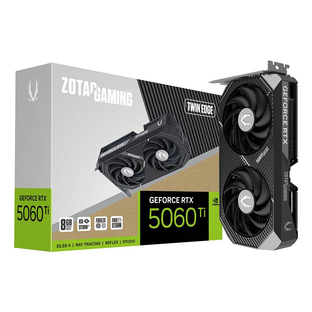 Placa Gráfica Zotac Gaming GeForce RTX 5060 Ti Blackwell Twin Edge 8GB GDDR7 DLSS4