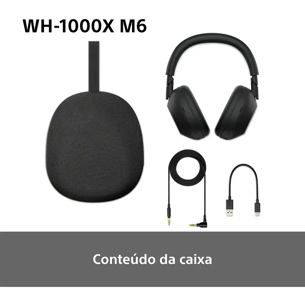 Headphones Sony WH-1000XM6 Bluetooth ANC NFC Pretos | PCDIGA