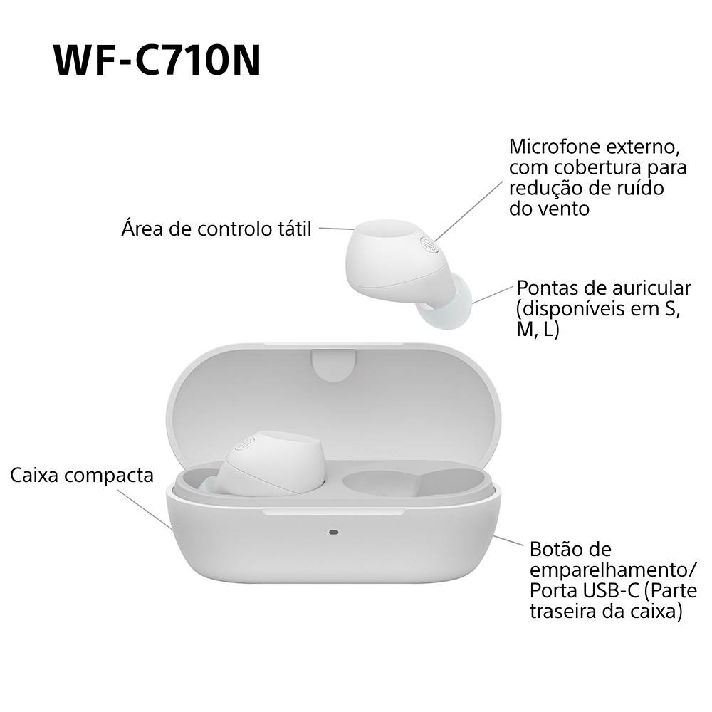 Auriculares Sony WF-C710N Noise Cancelling True Wireless Brancos