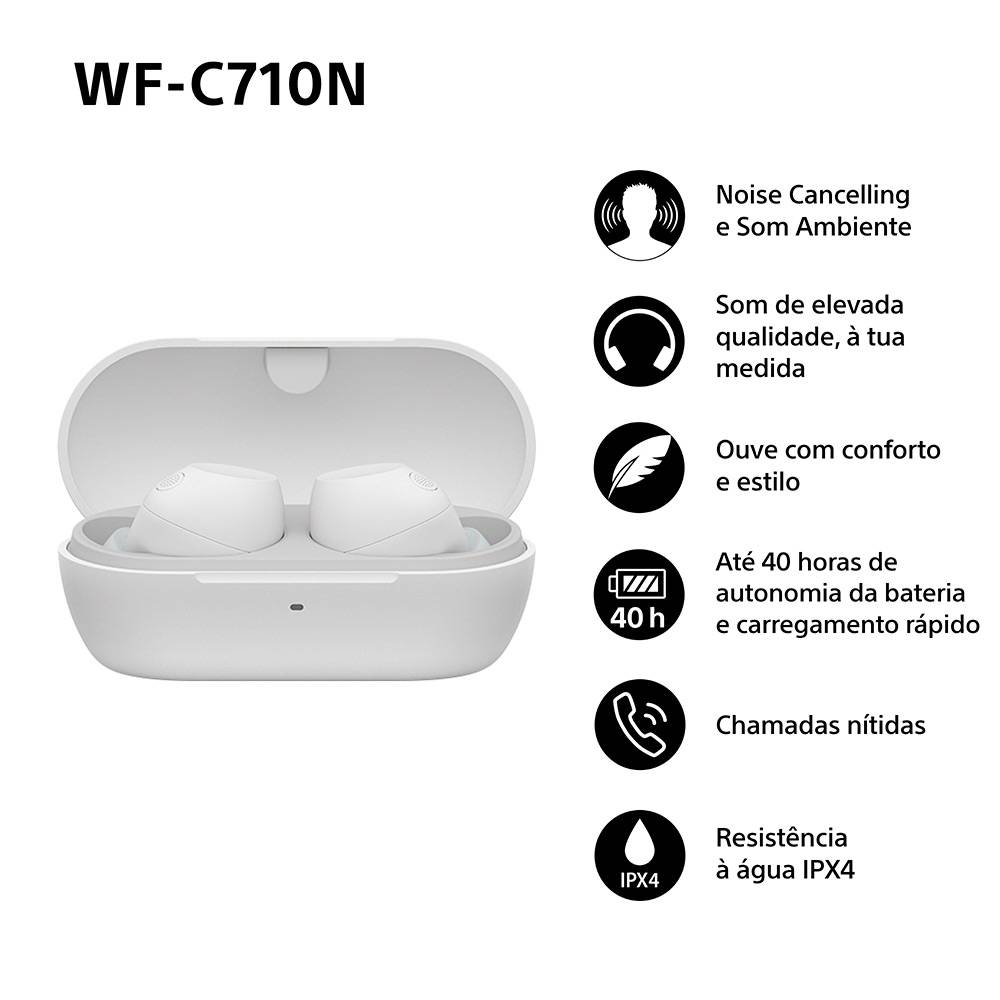 Auriculares Sony WF-C710N Noise Cancelling True Wireless Brancos