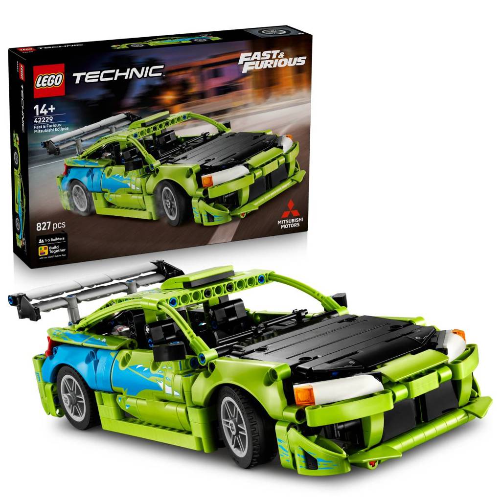 LEGO Technic Fast and Furious Carro Mitsubishi Eclipse, 42229, 827 Peças