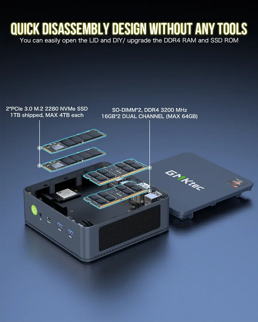 Mini PC GMKtec NucBox M5 Plus AMD Ryzen 7 5825U | 16GB RAM | SSD