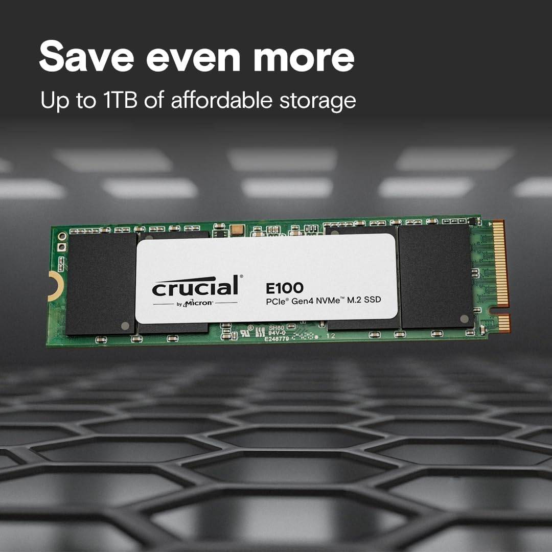 SSD M.2 2280 Crucial E100 1TB TLC NAND NVMe PCIe Gen 4.0x4 | PCDIGA