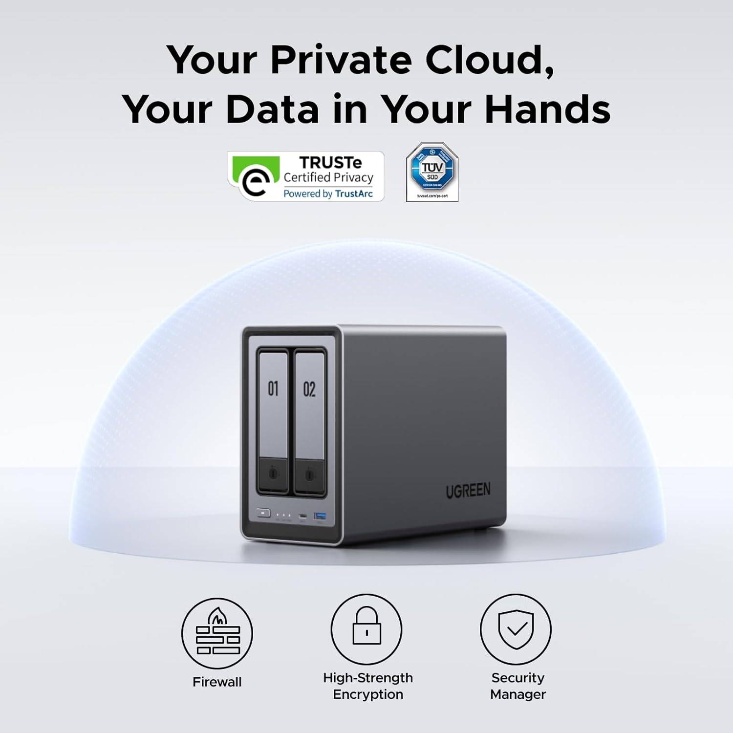 NAS UGREEN NASync DXP2800 | 2 Baías | CPU Intel N100 | eMMC 32GB