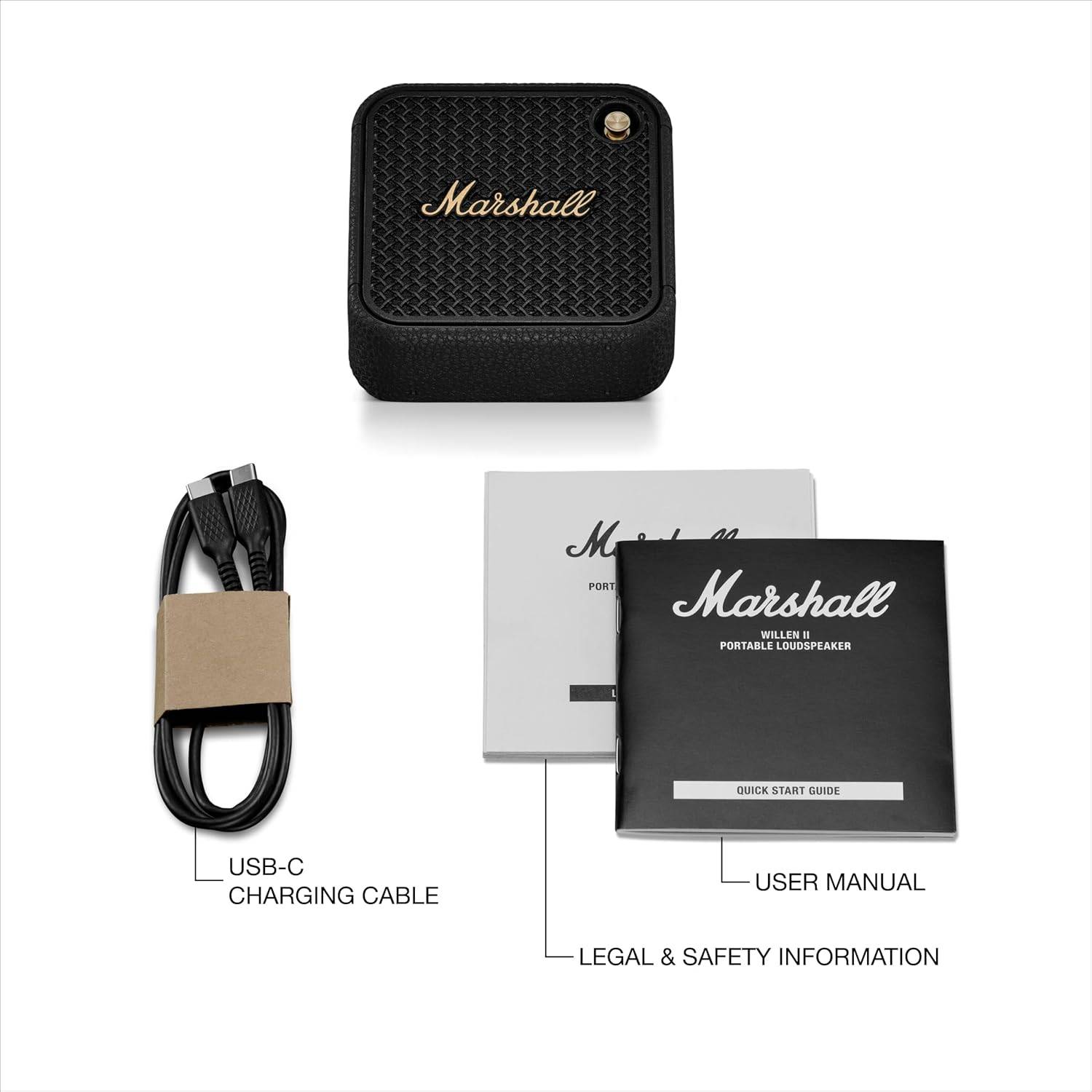 Coluna Portátil Marshall Willen II Bluetooth Black & Brass