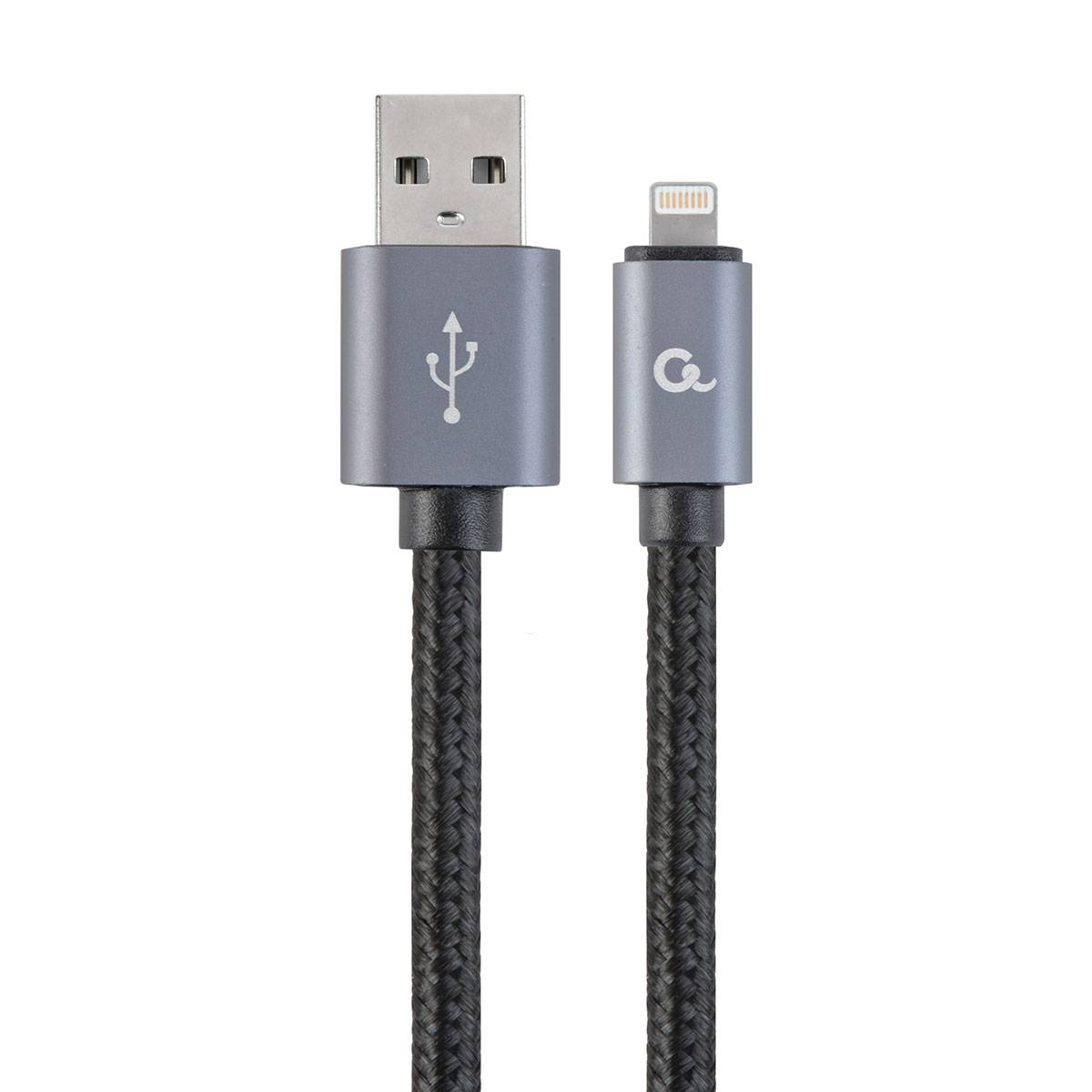 Cabo Gembird CCB-mUSB2B-AMLM-6 USB-A p/ Lightning Braided 1.8m Cinza
