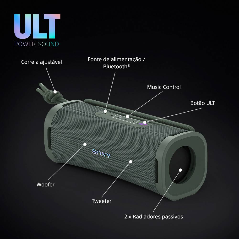 Coluna Portátil Sony SRS-ULT10 ULT Field 1 Bluetooth Cinza