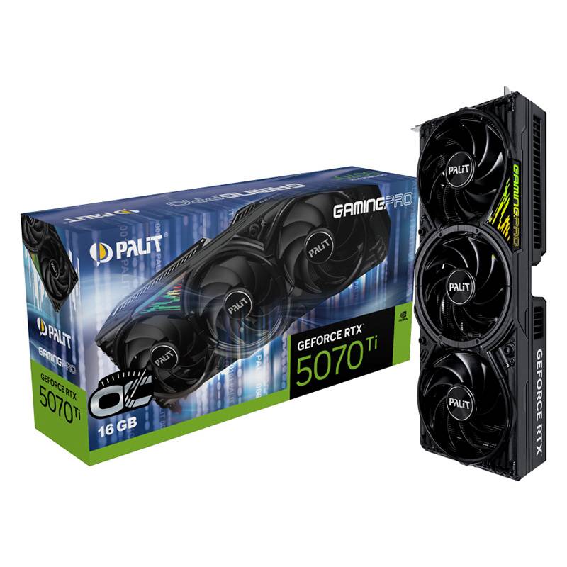 Placa Gráfica Palit NVIDIA GeForce RTX 5070 Ti Blackwell GamingPro OC 16GB GDDR7 DLSS4