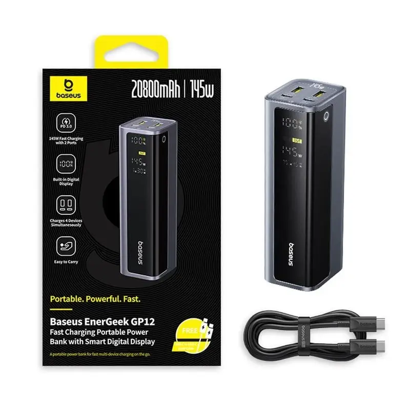 【ほぼ新品】baseus EnerGeek GP12 145W モバイルバッテリ Powerbank Baseus EnerGeek GP12 145W 20800mAh Super-Fast