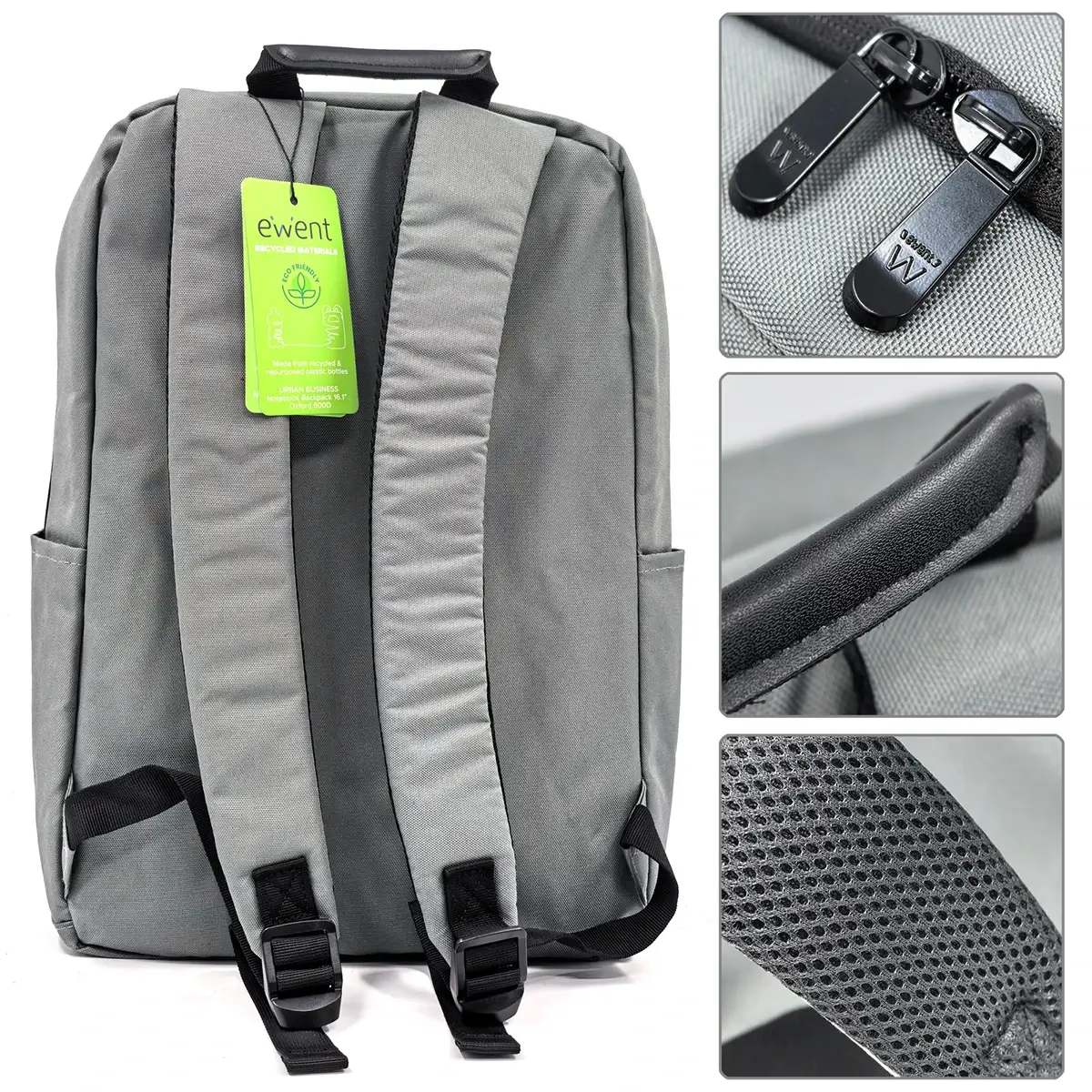 Mochila Ewent Urban Business Backpack 16.1” Oxford 600D Cinza | PCDIGA
