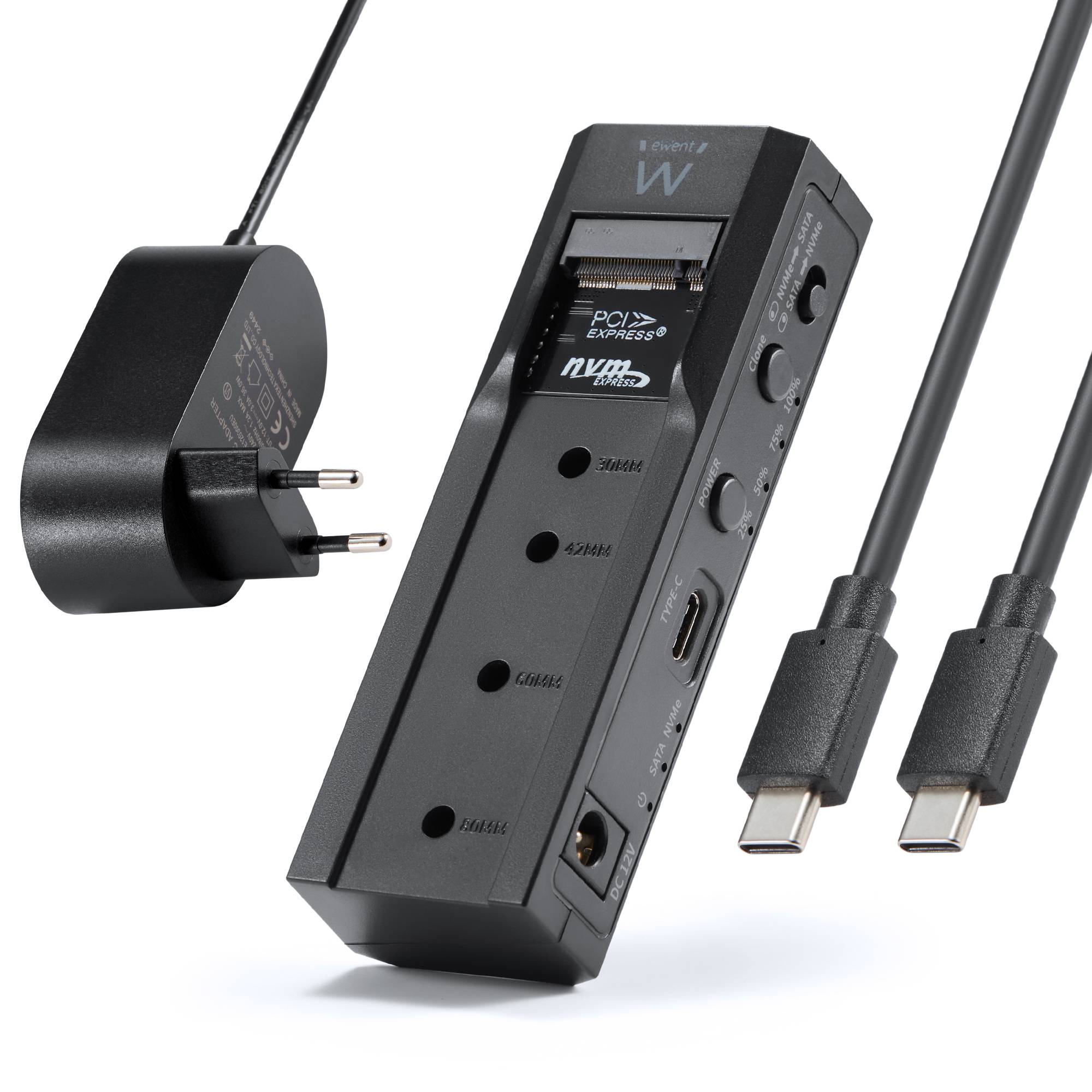 Dock Station Ewent EW7065 USB 3.2 Gen2 Dual Bay SSD/NVMe Clone