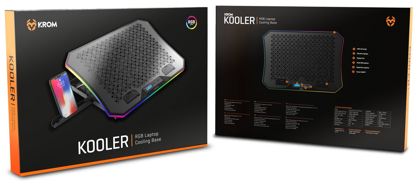 Krom Kooler Cooler Base From 10" To 19" - Krom Gaming