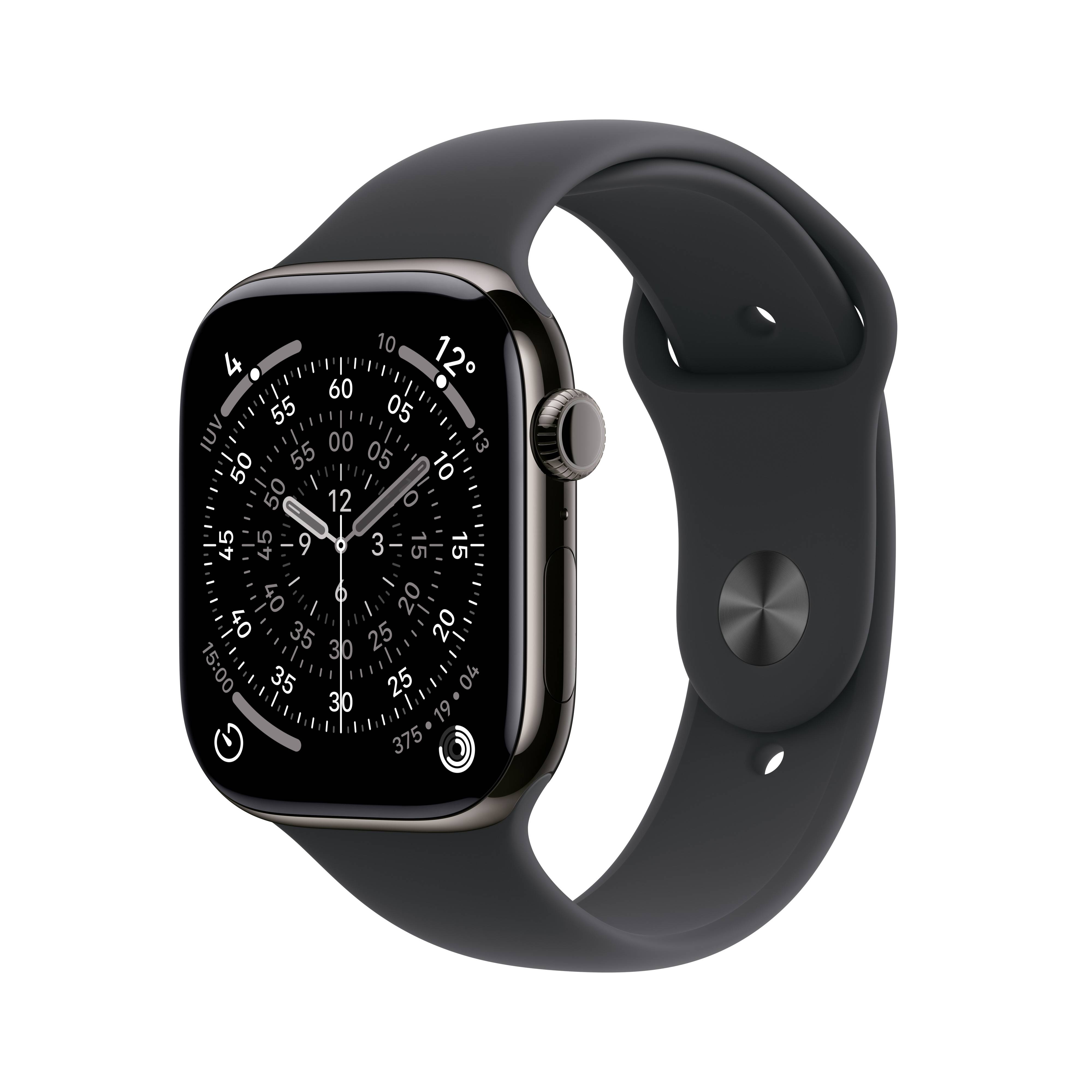 Apple Watch Series 11 GPS + Cellular 46mm Titânio Ardósia c/ Bracelete Desportiva Preta - M/L