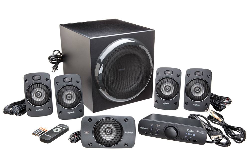 Colunas Logitech Z906 THX Surround Sound 1000W Peak 500W RMS