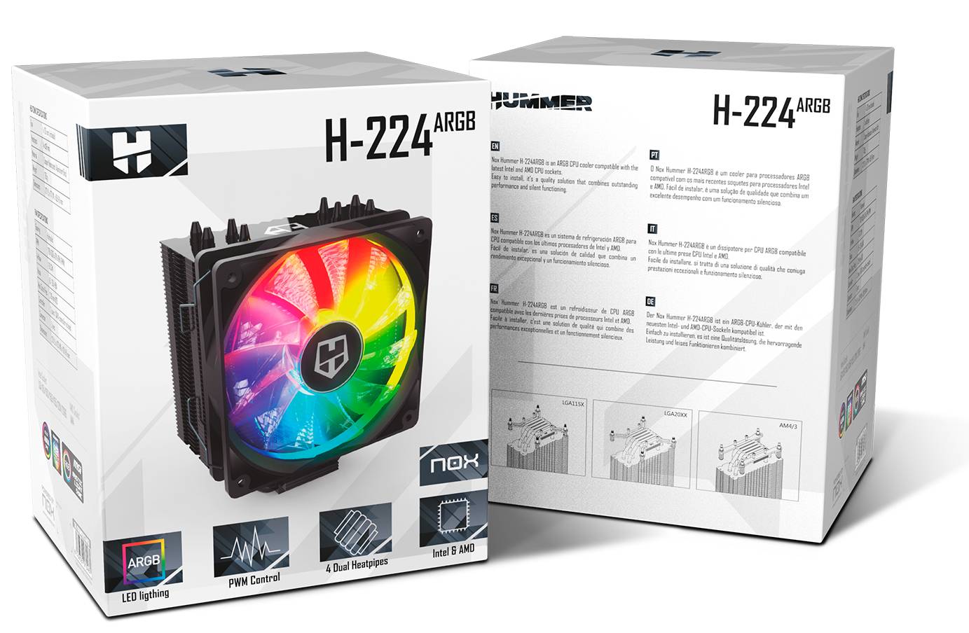 HEAT　WAVER Air Cooler CPU Nox H-224 ARGB | PCDIGA