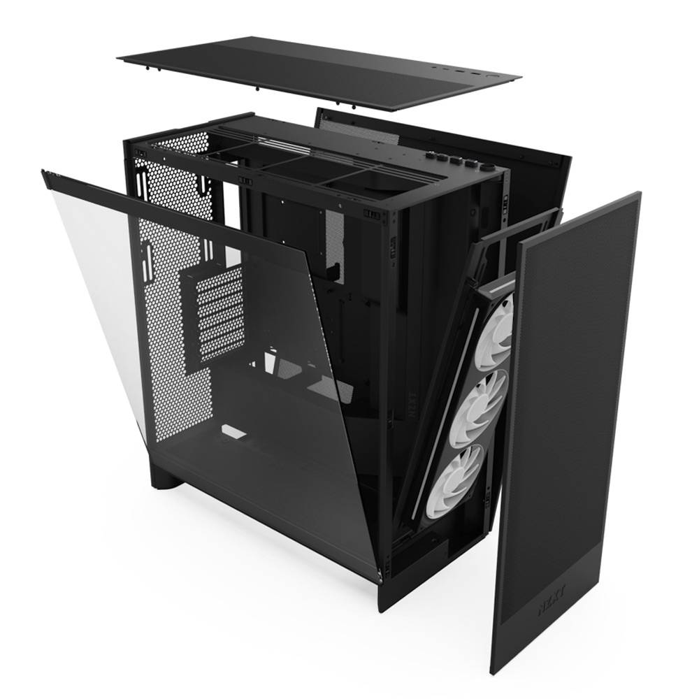 Caixa ATX NZXT H7 Flow RGB (2024) Vidro Temperado Preta | PCDIGA