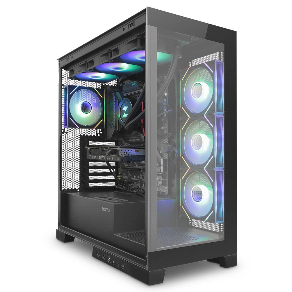 Caixa ATX Zolyd Vexora Tempered Glass ARGB Preta | PCDIGA