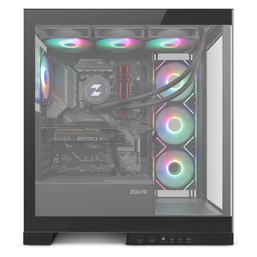 Caixa ATX Zolyd Vexora Tempered Glass ARGB Preta | PCDIGA