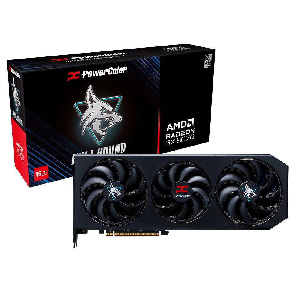 Placa Gráfica PowerColor AMD RX 9070 RDNA 4 Hellhound 16GB GDDR6