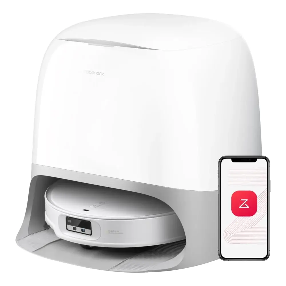 Aspirador Robô Roborock Qrevo CurvX 22000Pa 6400mAh Branco + Estação de Esvaziamento