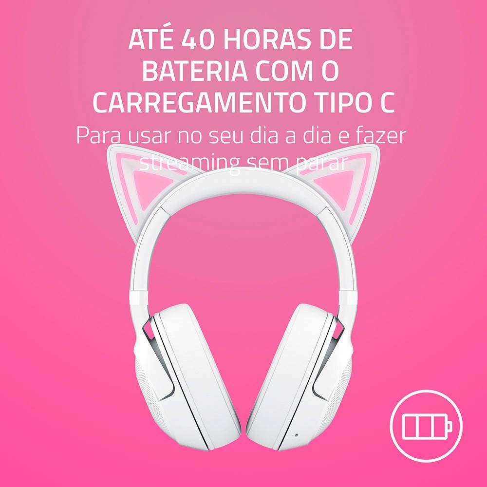Headset Razer Kraken Kitty BT V2 Edition Bluetooth Branco | PCDIGA