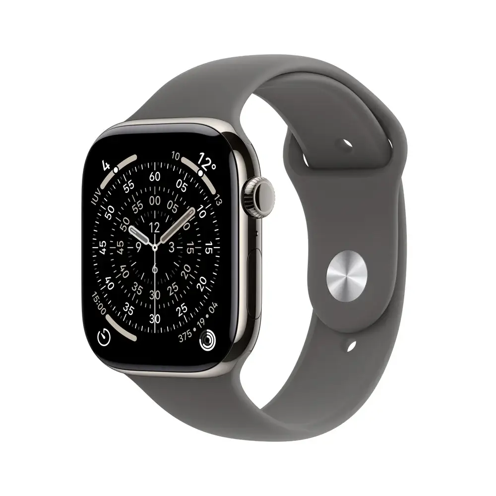 Apple Watch Series 11 GPS + Cellular 42mm Titânio Natural c/ Bracelete Desportiva Cinzento Rocha - S/M