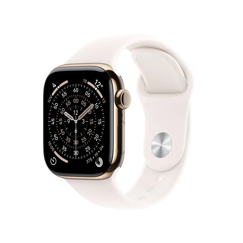 Apple Watch Series 11 GPS + Cellular 42mm Titânio Dourado c/ Bracelete Desportiva Rosa Leve - S/M