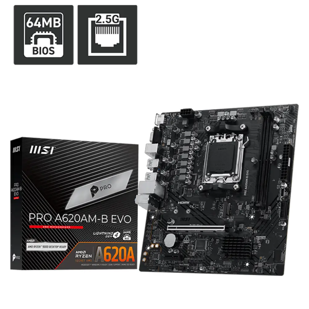 Motherboard Micro-ATX MSI Pro A620AM-B Evo SktAM5 | PCDIGA