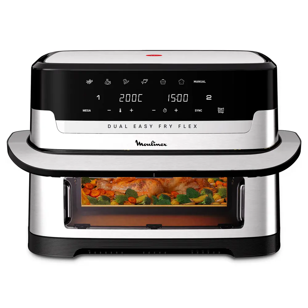 Fritadeira Air Fryer (Sem Óleo) Moulinex EZ922DF0 Easy Fry Flex 9L 2700W Inox/Preta