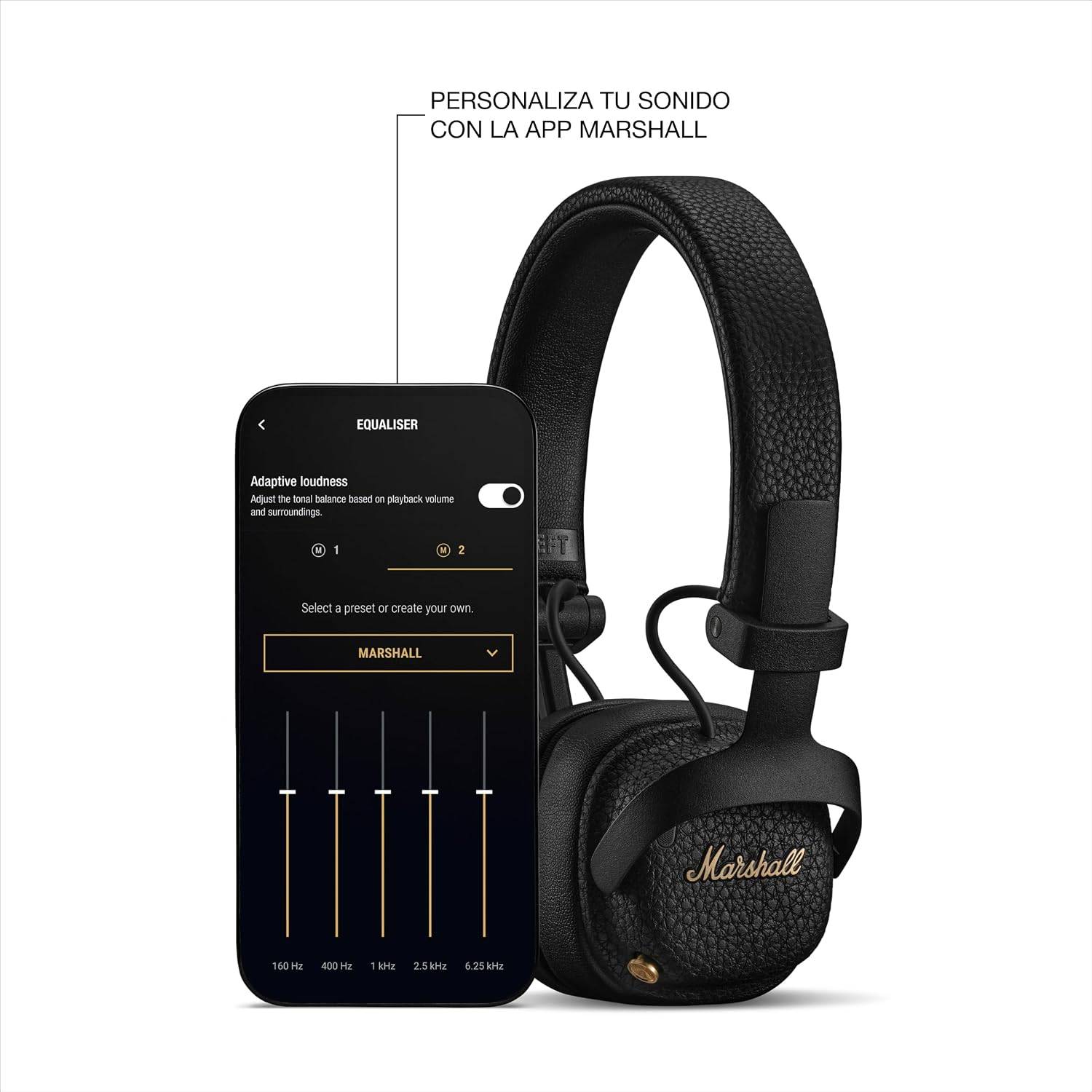 Headphones Marshall Milton ANC Bluetooth Pretos | PCDIGA