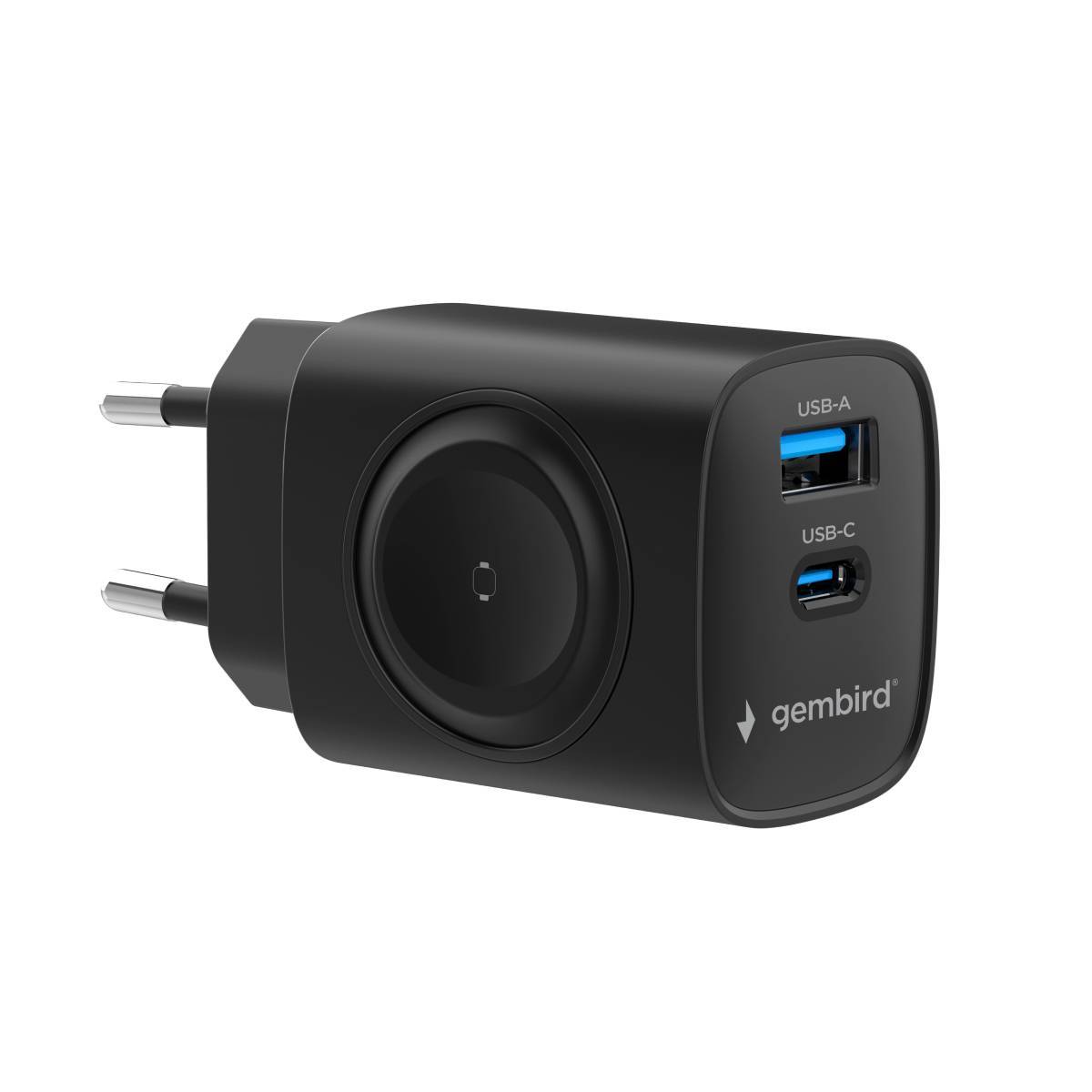 Carregador Gembird TA-UC-PDQCW20-01-BK 2-in-1 20W Apple Watch + Phone Fast Charger Preto