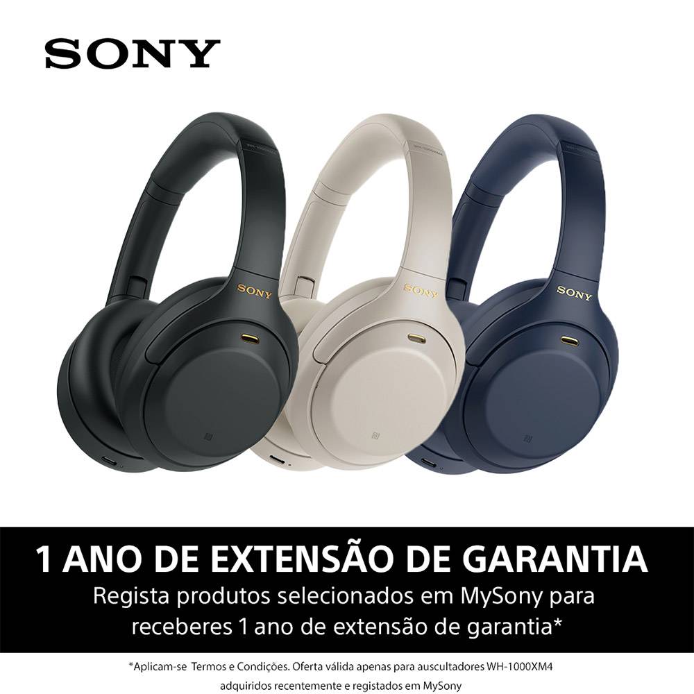 Headphones Sony WH-1000XM4 Bluetooth ANC NFC Azuis | PCDIGA Headphones Sony WH-1000XM4 Bluetooth ANC NFC Azuis | PCDIGA
