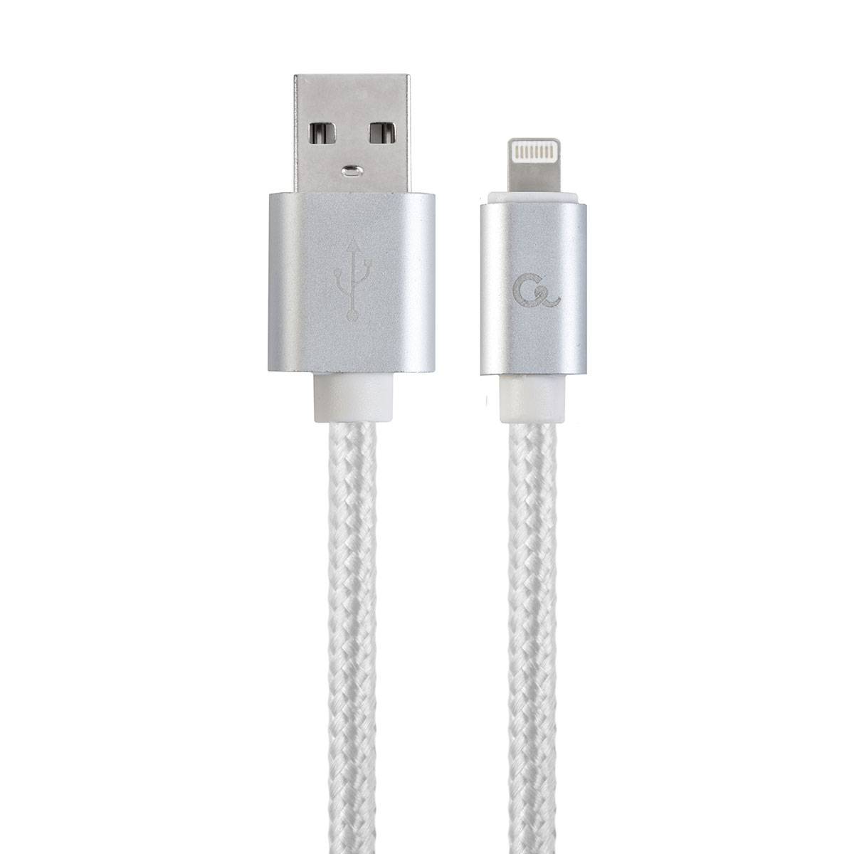 Cabo Gembird CCB-mUSB2B-AMLM-6-S USB-A p/ Lightning Braided 1.8m Prateado