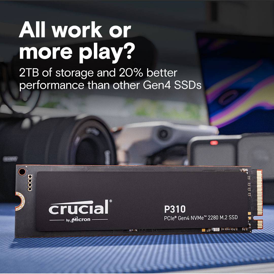 SSD M.2 2280 Crucial P310 2TB QLC NAND NVMe PCIe Gen 4.0x4 | PCDIGA