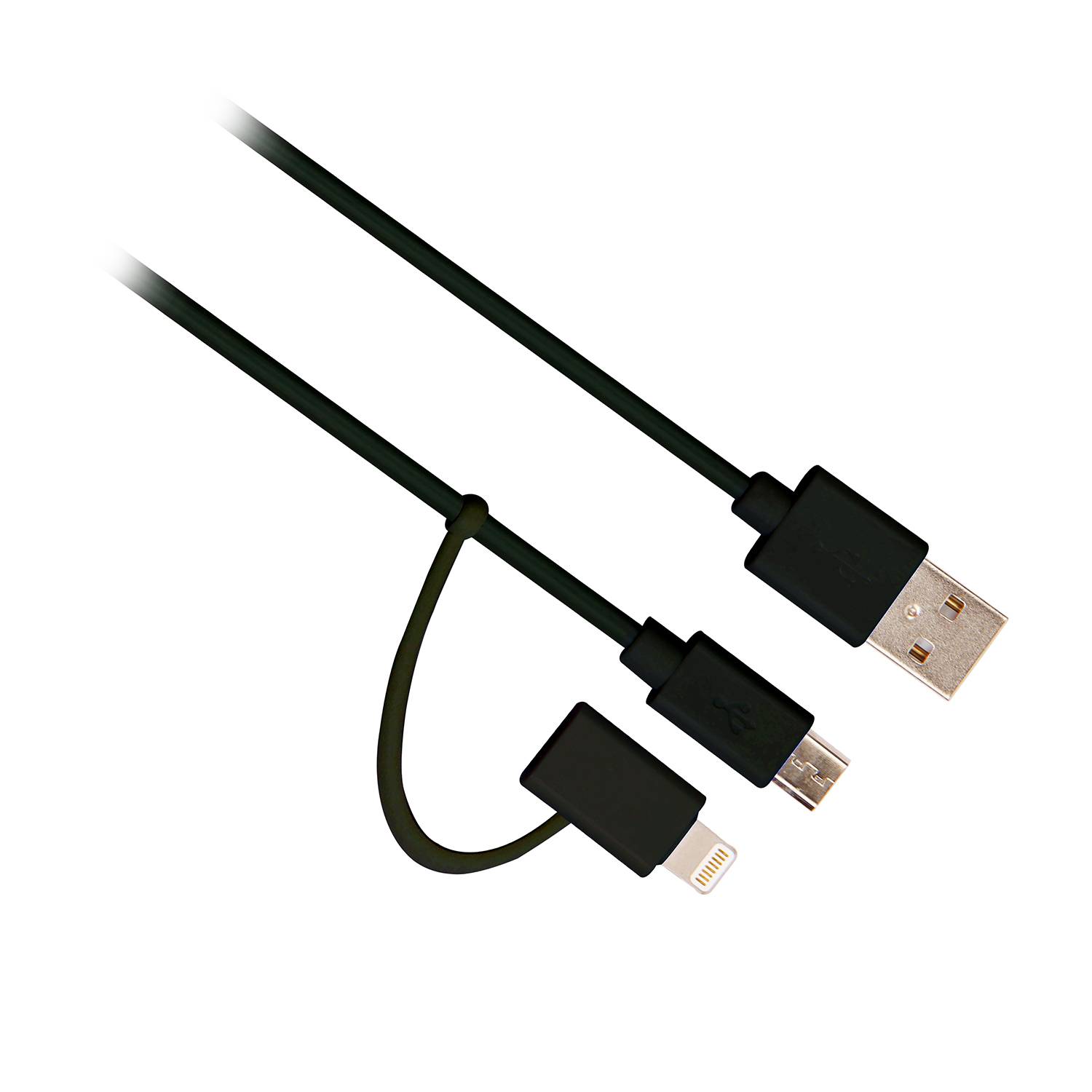 Cabo de Carregamento/Sincronização Ewent EW9909 2 em 1 Lightning + Micro USB 1m Preto