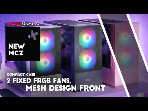 Mars Gaming Mc view2 Micro ATX PC Gehäuse mit doppelt gehärtetem Glas und 120 mm Frgb Lüfter, Pink