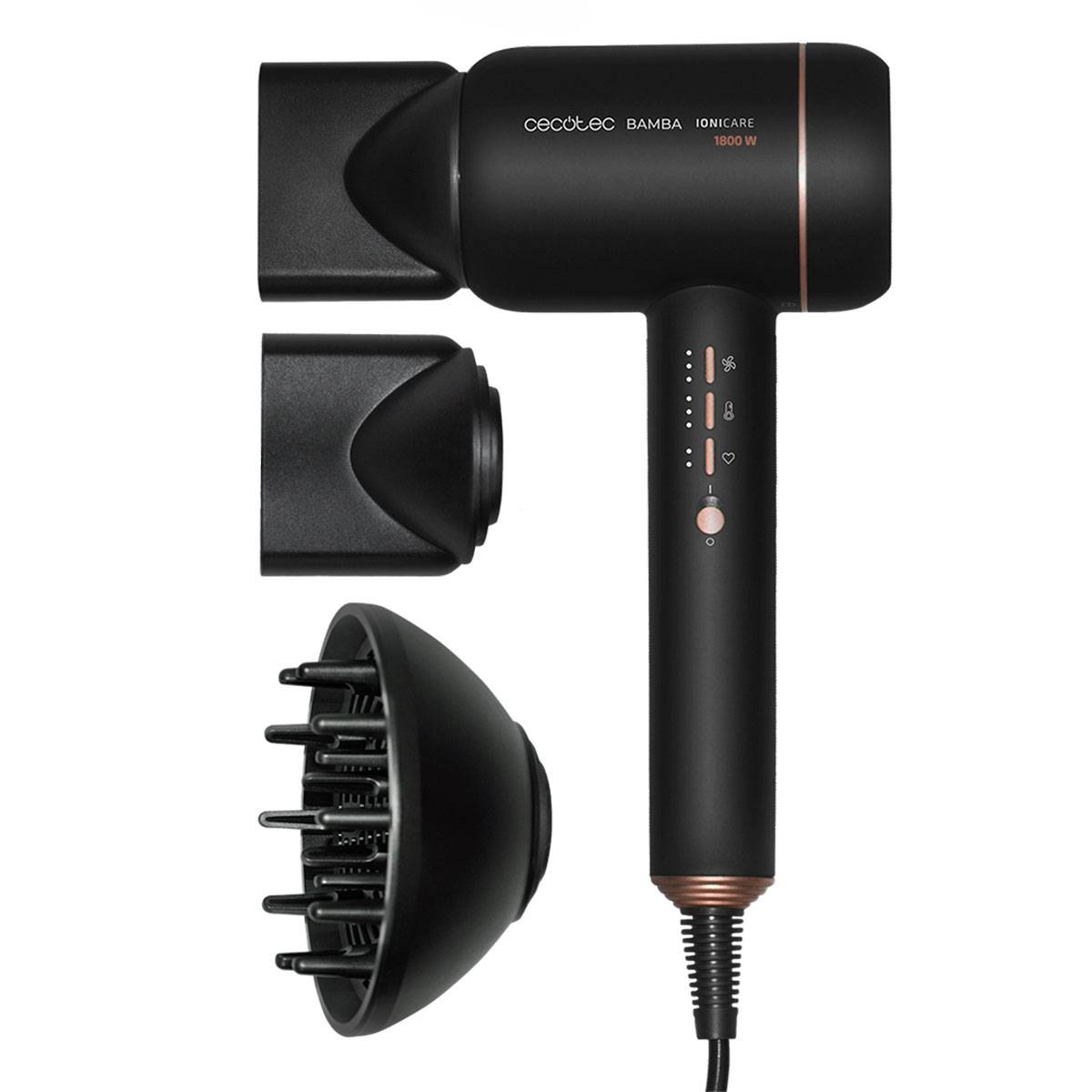 Secador de Cabelo Cecotec IoniCare 6000 RockStar Fire 2000W Preto