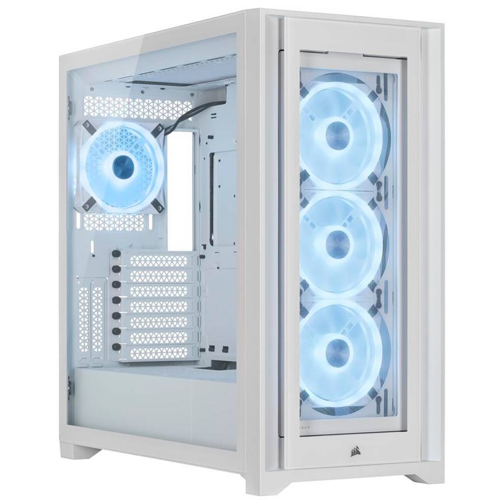 Caixa ATX Corsair iCUE 5000X RGB QL Edition Tempered Glass Branca