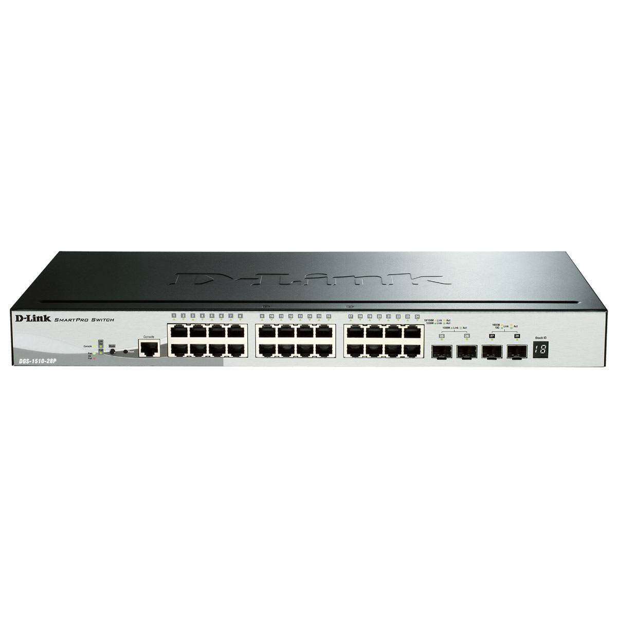 Switch de Rede D-Link DGS-1510-28P 24 Portas Gigabit Smart Managed PoE SFP+ (10GbE) Stackable