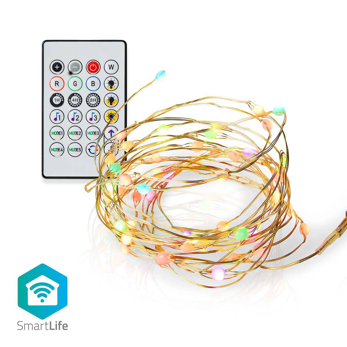 Tira LED Nedis SmartLife Wi-Fi Multicolor | 5m | IP20 | 400 lm | Android / iOS