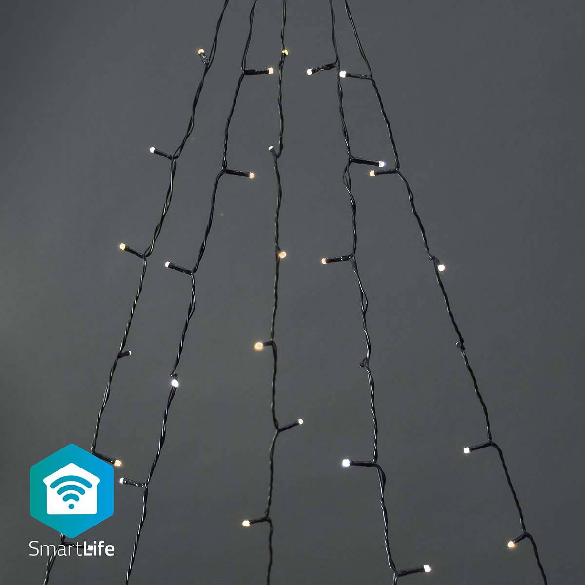 Iluminação Decorativa Nedis SmartLife Wi-Fi Warm to Cool White | 200 LEDs | 5x4m | Android / iOS
