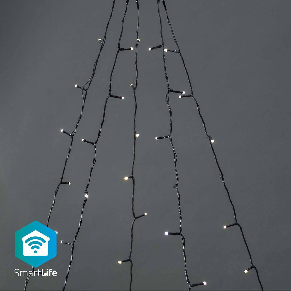 Iluminação Decorativa Nedis SmartLife Wi-Fi Warm White | 200 LEDs | 5x4m | Android / iOS